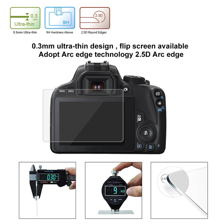 PULUZ 2.5D 9H Tempered Glass Film for Canon 100D, Compatible with Canon 100D / M3 / G1X2, For Canon 100D