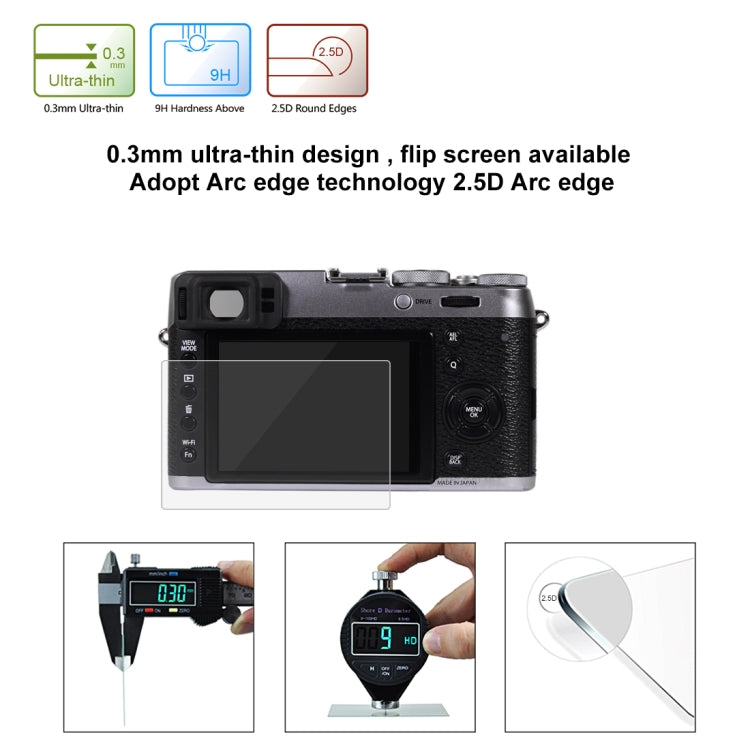 PULUZ 2.5D 9H Tempered Glass Film for Fujifilm X100T, Compatible with Fujifilm XE2 / XE2S / X100F, X100T Protector