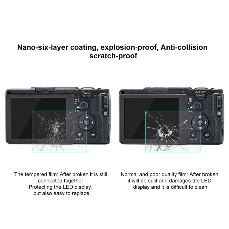 PULUZ 2.5D 9H Tempered Glass Film for Ricoh GR II /  GR, Compatible with Casio ZS29 / ZS28 / ZS27 / Z550, Panasonic SZ10, Sony A58 / 55 / DSC-WX60 / DSC-W730, Canon IXY210 / A3300 /  SX70 / S90 / G1X, For Ricoh GR II