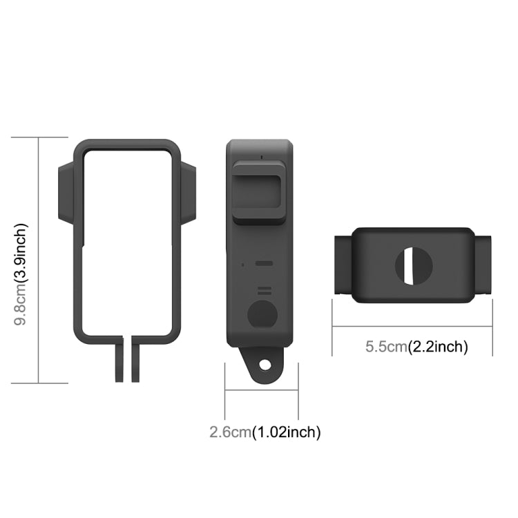 Cadre de protection PULUZ en ABS avec double support pour DJI Action 2, cadre en ABS (noir)