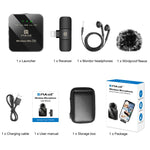 ميكروفون لافالير لاسلكي PULUZ لهواتف iPhone / iPad، مستقبل 8 دبابيس، 8 دبابيس 1 إرسال + 1 استقبال