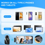ميكروفون لافالير لاسلكي PULUZ لهواتف Type-C، مستقبل Type-C، Type-C 1 إرسال + 1 استقبال