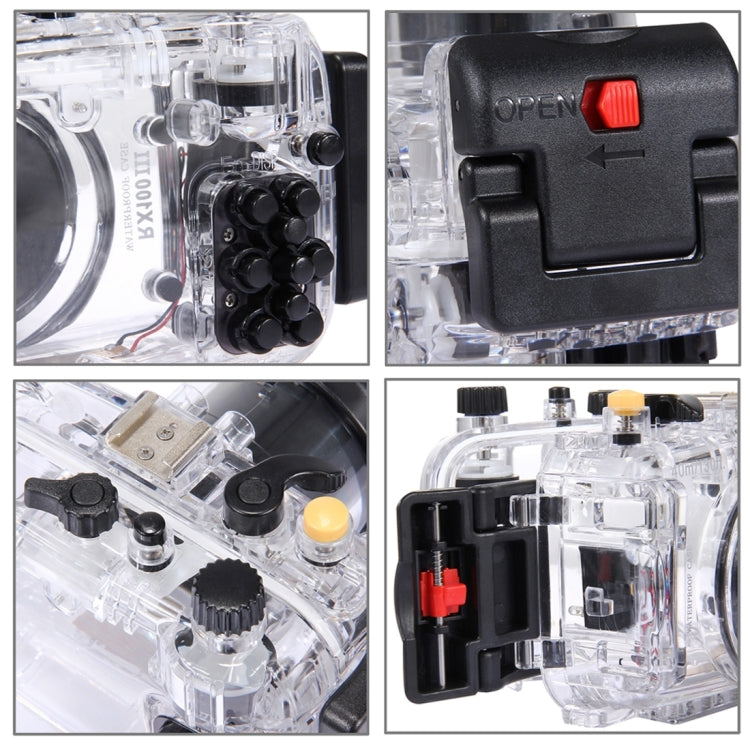 PULUZ 40m Underwater Depth Diving Case Waterproof Camera Housing for Sony RX100 III, For RX100 III