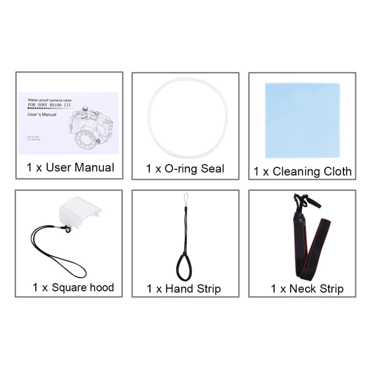 PULUZ 40m Underwater Depth Diving Case Waterproof Camera Housing for Sony RX100 III, For RX100 III