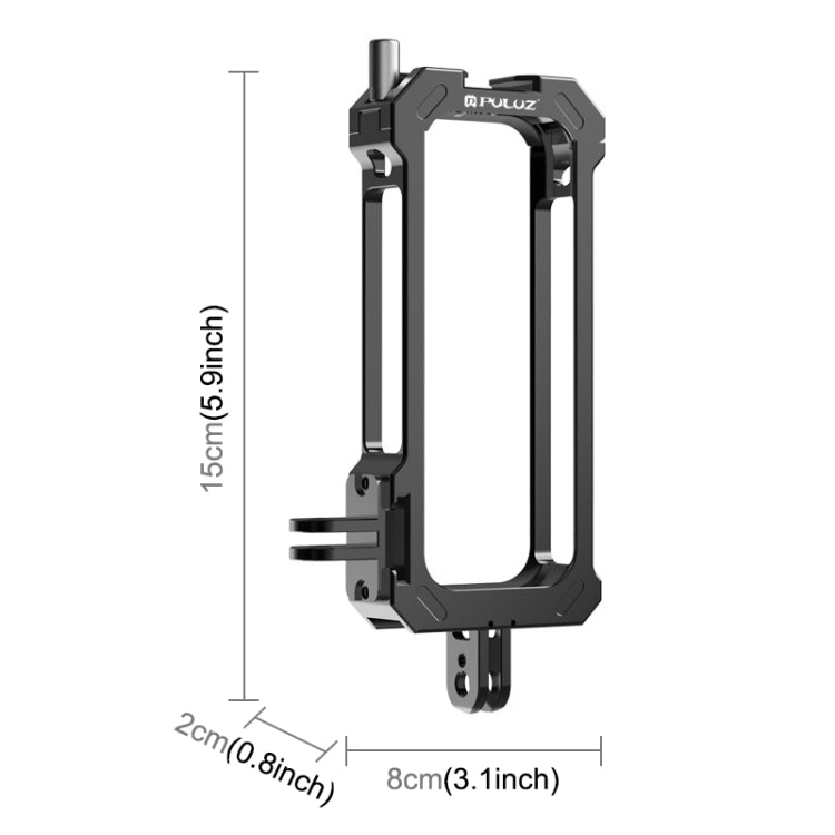 For Insta360 X3 PULUZ Metal Protective Cage Rig Housing Frame with Expand Cold Shoe Base & Tripod Adapter, Metal Cage US Stock, For Insta360 X3