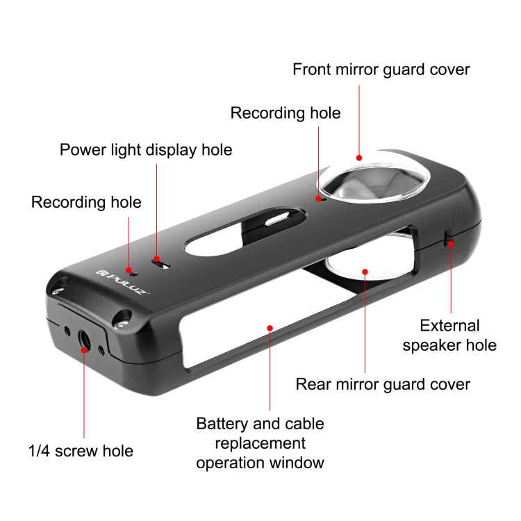 For Insta360 X3 PULUZ Metal Protective Cage Rig Housing Frame with Lens Protector, Metal Frame with Lens Protector