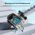 For DJI Osmo Action 5 Pro / 3 / 4 PULUZ 60m Underwater Waterproof Housing Diving Case with Cold Shoe & Buckle Basic Mount & Screw, For DJI Osmo Action 3 / 4 Waterproof Case