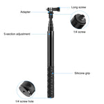 Perche à selfie monopode en métal PULUZ de 110 cm avec base adaptatrice invisible et vis pour Insta360 One RS / X2 / X3 / X4 / DJI Osmo 360, monopode de 110 cm