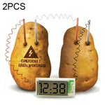 DIY Novel Green Science Potato Digital Clock Educational Kit with 2 inch LCD Screen (Potato NOT Included), Potato Digital Clock