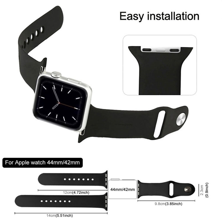 For Apple Watch Series 10 42mm / 9&8&7 41mm / SE 3&SE 2&6&SE&5&4 40mm / 3&2&1 38mm 3 in 1 Rubber Watch Band with Pin Buckle, For Apple Watch Series 9&8&7 41mm / SE 3&SE 2&6&SE&5&4 40mm