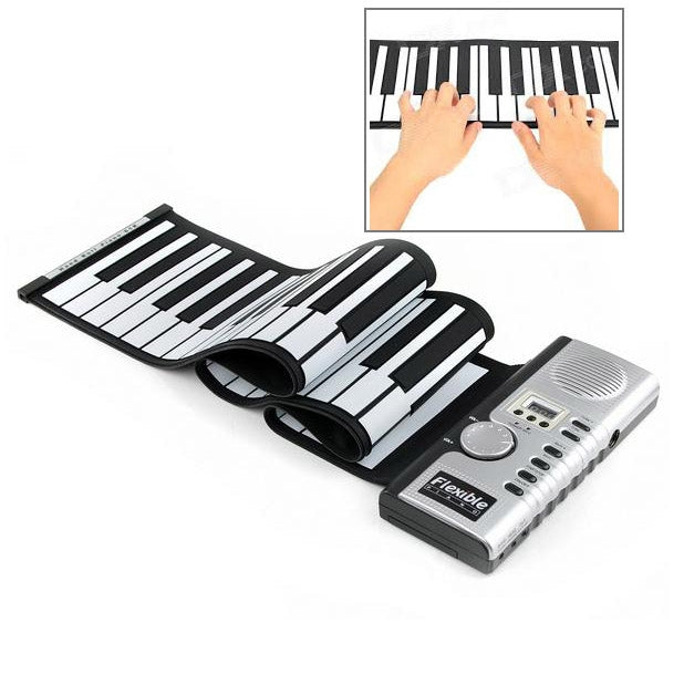 Datopal 61 Key Roll Up Soft Keyboard Piano MIDI, 61 Standard Keys  White
