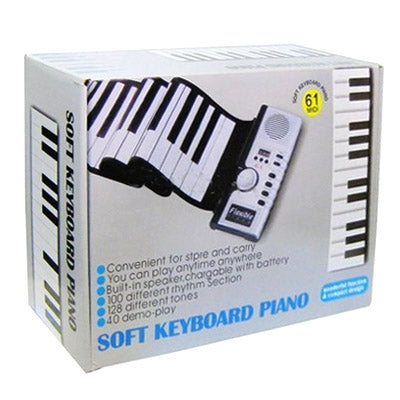 Datopal 61 Key Roll Up Soft Keyboard Piano MIDI, 61 Standard Keys  White