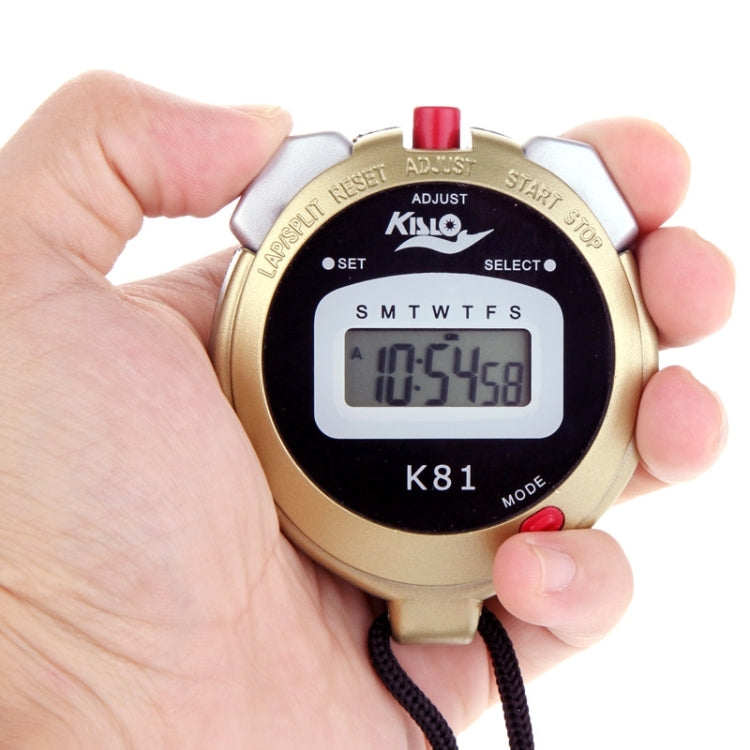 KISLO K81 Stopwatch Professional Chronograph Handheld Digital LCD Sports Counter Timer with Strap, K81