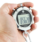 PS528 Metal Stopwatch Professional Chronograph Handheld Digital LCD Sports Counter Timer with Strap, PS528