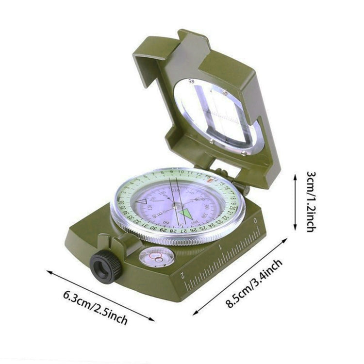 GoldGood DC60-2A Outdoor Multi-function Military Travel Geology Pocket Prismatic American Compass with Luminous Display(Army Green), DC60