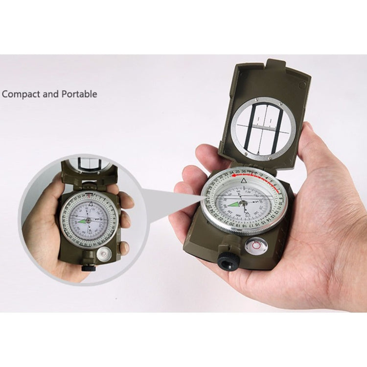 GoldGood DC60-2A Outdoor Multi-function Military Travel Geology Pocket Prismatic American Compass with Luminous Display(Army Green), DC60