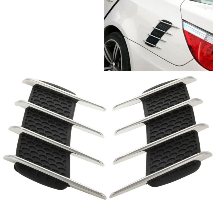 2 PCS Hood Side Shark Gill Simulation Air Flow Vent Fender Sticker for Car Decoration, Size: 22cm x 20cm x 2cm, 220mm x 200mm x 20mm