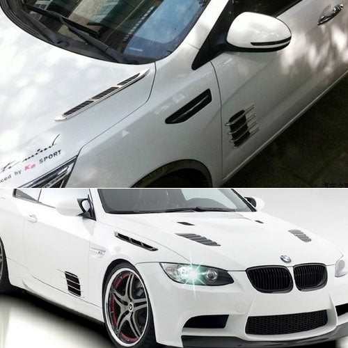 2 PCS Hood Side Shark Gill Simulation Air Flow Vent Fender Sticker for Car Decoration, Size: 22cm x 20cm x 2cm, 220mm x 200mm x 20mm