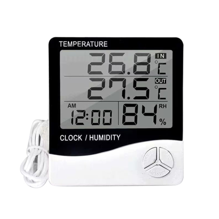 Outdoor / Indoor LCD Digital Electronic Thermometer Hygrometer Alarm Clock, THC-03A