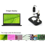 ميكروسكوب رقمي USB مزود بمكبر صورة 2.0MP وعدسة مكبرة 40X-800X مع 8 مصابيح LED وحامل احترافي، 40X-800X