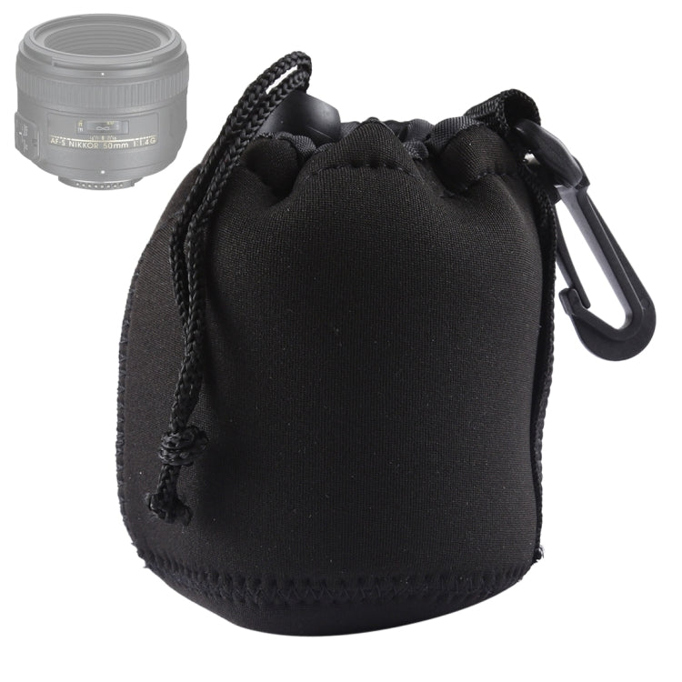 Neoprene SLR Camera Lens Carrying Bag Pouch Bag with Carabiner, Size: 8x10cm, Size: 8x10cm
