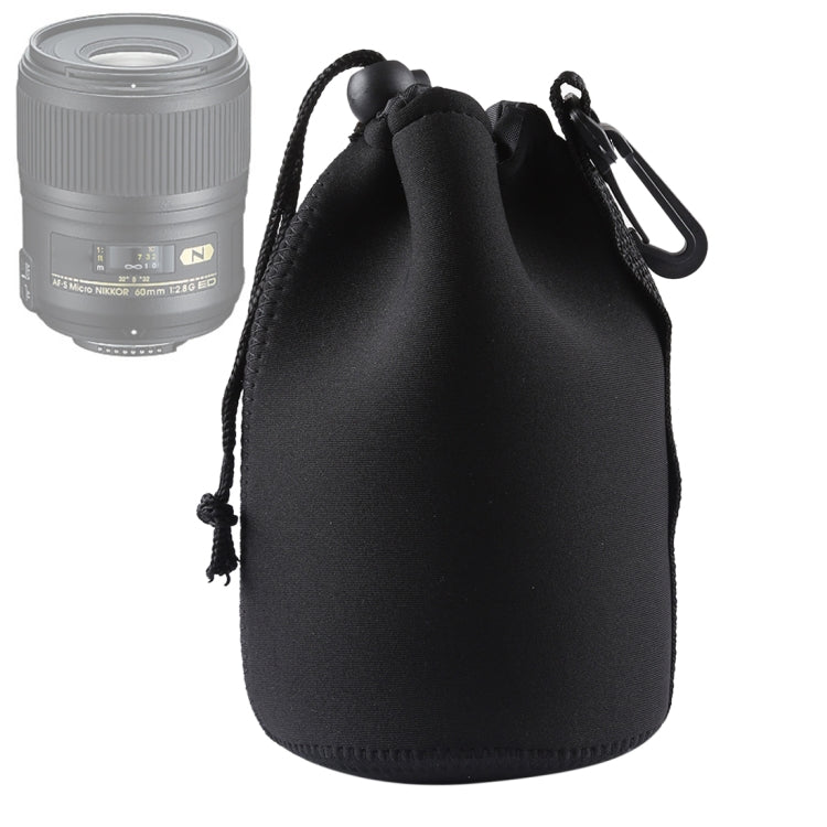 Neoprene SLR Camera Lens Carrying Bag Pouch Bag with Carabiner, Size: 10x18cm, Size: 10x18cm