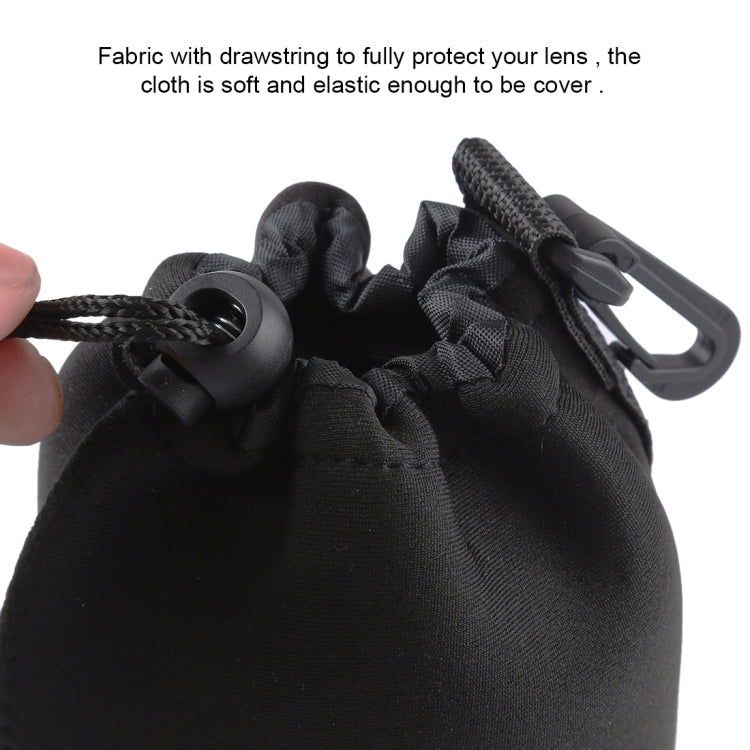 Neoprene SLR Camera Lens Carrying Bag Pouch Bag with Carabiner, Size: 10x18cm, Size: 10x18cm