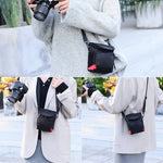 Universal Mini Digital Cloth Camera Bag with Strap, Size: 115 x 105 x 155mm, 11 x 10 x 15cm(Black)