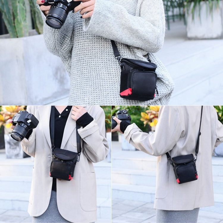 Universal Mini Digital Cloth Camera Bag with Strap, Size: 115 x 105 x 155mm, 11 x 10 x 15cm(Black)