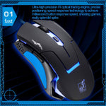 T7 Wired 3 Color Changeable 1200 DPI 1600DPI 2400DPI Gaming USB Optical Mouse, T7