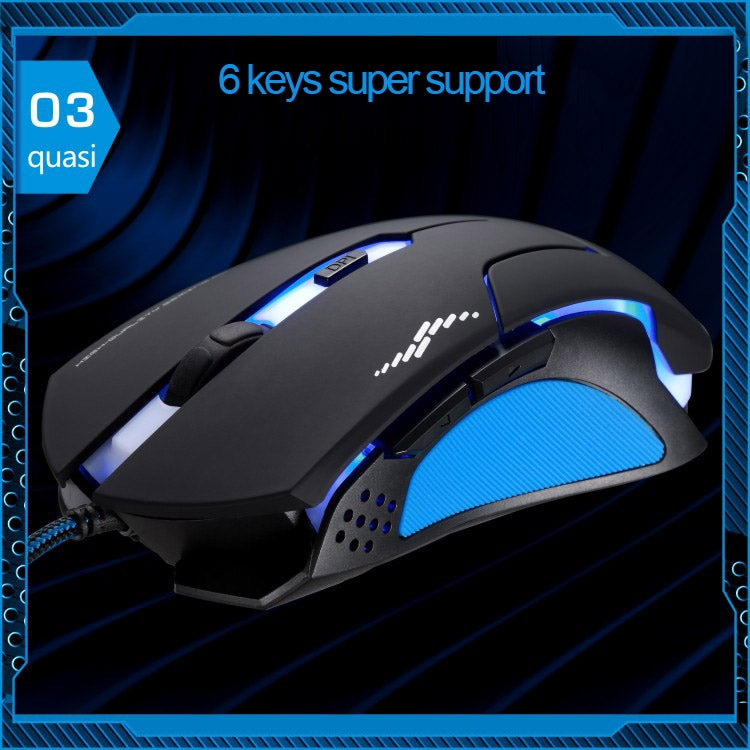 T7 Wired 3 Color Changeable 1200 DPI 1600DPI 2400DPI Gaming USB Optical Mouse, T7