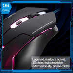 T7 Wired 3 Color Changeable 1200 DPI 1600DPI 2400DPI Gaming USB Optical Mouse, T7