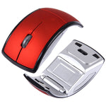 Wireless 2.4GHz 800-1200-1600dpi Snap-in Transceiver Folding Wireless Optical Mouse / Mice, 2.4GHZ (Black), 2.4GHZ (Red)