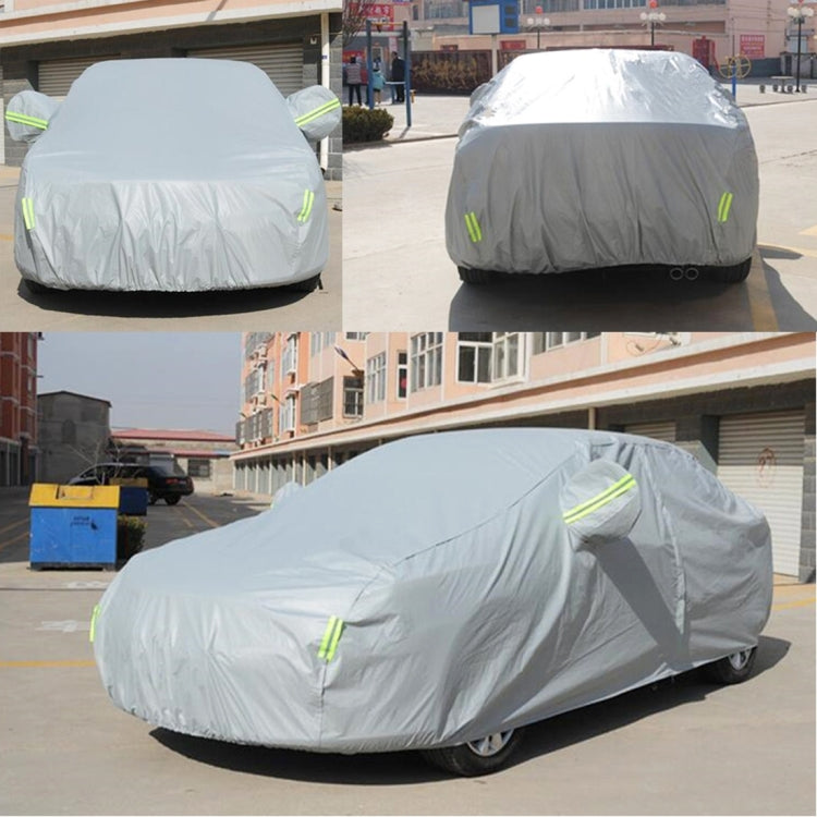 PEVA Anti-Dust Waterproof Sunproof Sedan Car Cover with Warning Strips, Fits Cars up to 4.5m(176 inch) in Length, 176inch (M)