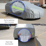 PEVA Anti-Dust Waterproof Sunproof Sedan Car Cover with Warning Strips, 211inch (XXXL)