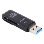قارئ بطاقات USB 3.0 2 في 1، سرعة فائقة 5 جيجابت في الثانية، يدعم بطاقة SD / بطاقة TF