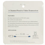2 PCS 1 Channel Passive Video Transceiver, 1 Channel
