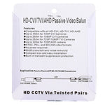 2 PCS HD 202P Coaxial CVI/TVI/AHD 1CH Passive Transceiver Video Balun, 202P