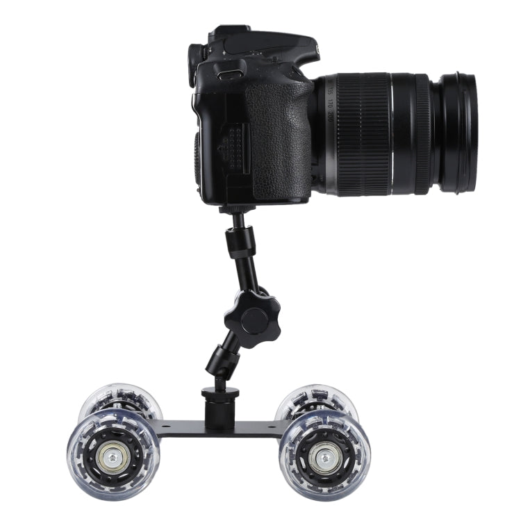 Floor Table Video Slider Track Dolly Car for DSLR Camera , Black