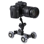 Floor Table Video Slider Track Dolly Car for DSLR Camera , Black