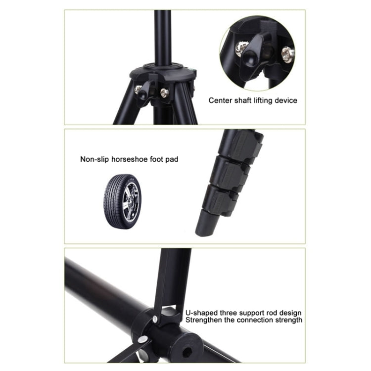 YUNTENG VCT-681 138cm SLR / Micro-SLR / Digital Cameras Tripod Stand, 4-Section Folding Aluminum Legs, Suitable for Canon / Nikon / Panasonic / Pentax / Casio / Sony / Fuji (Load Capacity: 3kg)