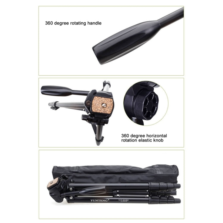 YUNTENG VCT-681 138cm SLR / Micro-SLR / Digital Cameras Tripod Stand, 4-Section Folding Aluminum Legs, Suitable for Canon / Nikon / Panasonic / Pentax / Casio / Sony / Fuji (Load Capacity: 3kg)