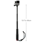 Handheld 49cm Extendable Pole Monopod with Screw for GoPro, Insta360, DJI and Other Action Cameras, Max Length: 49cm(Red), Max Length: 49cm(Blue), Max Length: 49cm(Gold), Max Length: 49cm(Green)