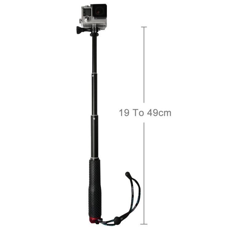 Handheld 49cm Extendable Pole Monopod with Screw for GoPro, Insta360, DJI and Other Action Cameras, Max Length: 49cm(Red), Max Length: 49cm(Blue), Max Length: 49cm(Gold), Max Length: 49cm(Green)