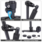 PULUZ 38.5-61cm Carbon Fiber Handheld Stabilizer for DSLR & DV Digital Video & Cameras, Capacity Range 0.5-3kg, S60T Blue