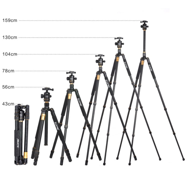 ZOMEI Z688 Portable Professional Travel Magnesium Alloy Material Tripod Monopod with Ball Head for Digital Camera, Z688