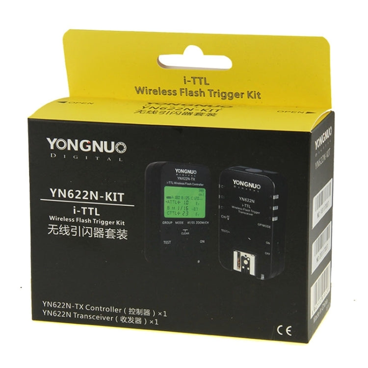 YONGNUO YN622N-KIT i-TTL Wireless Flash Trigger Controller + Transceiver Kit for Nikon Camera, for Nikon