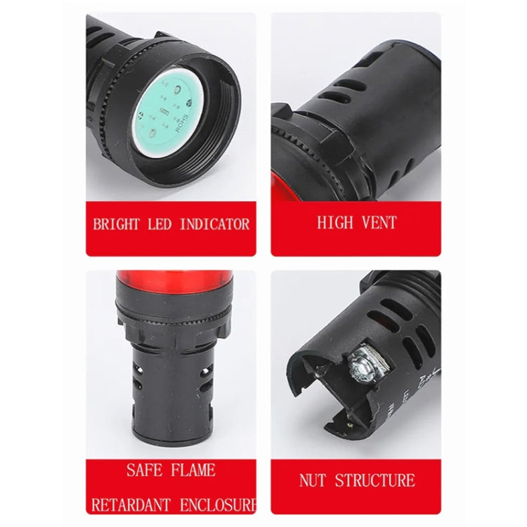 مصباح مؤشر إشارة LED مقاس 22 مم AD16-22D / S، 220 فولت