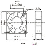 مروحة تبريد بدون فرشاة 2123HSL 12038 DP200A 220V
