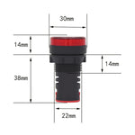 12V AD16-22D / S 22mm LED Signal Indicator Light Lamp, 12V